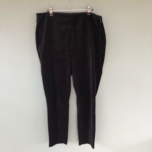 Lauren Ralph Lauren Black Stretch Velvet Slim Pant